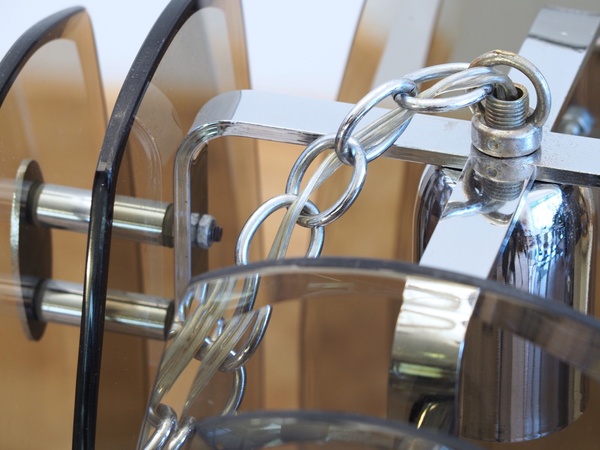 Lustre italien VECA FONTANA ARTE en verre fumé