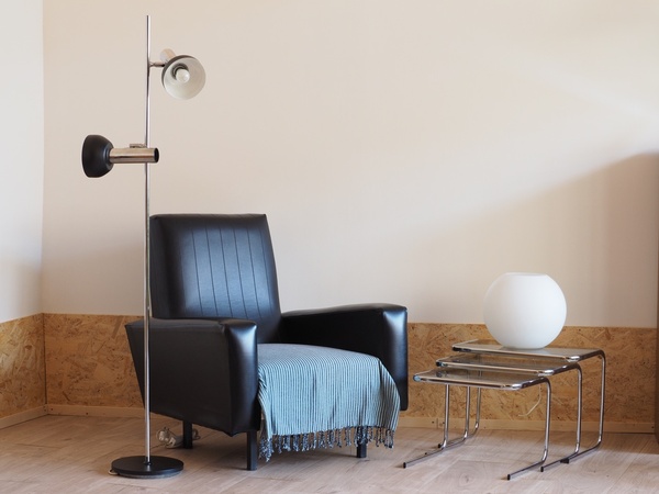 Lampadaire vintage 2 spots orientables