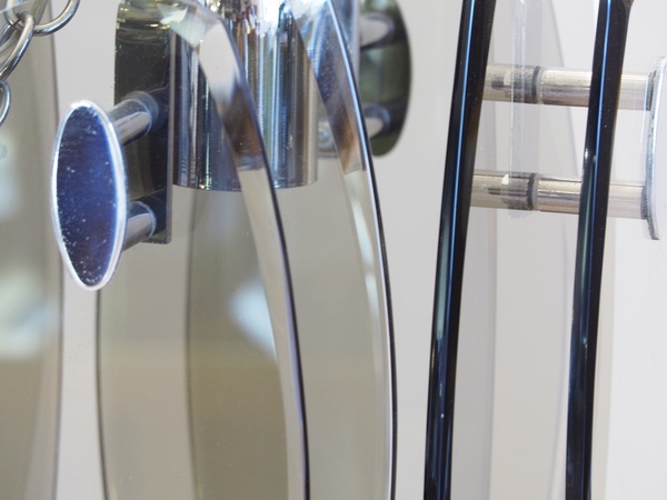 Lustre italien VECA FONTANA ARTE en verre fumé