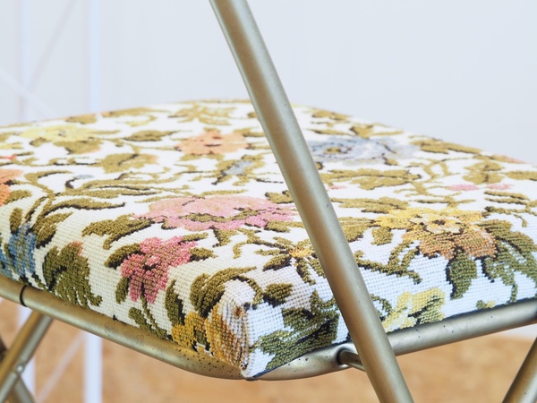 Chaise pliante CHANTAZUR LAFUMA à tapisserie fleurs